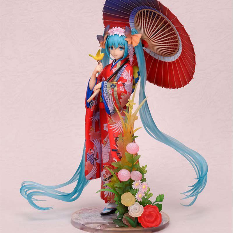Exquisite Anime Stronger Hatsune Miku Kimono Yukata Hanairogoromo Pvc Action Figure