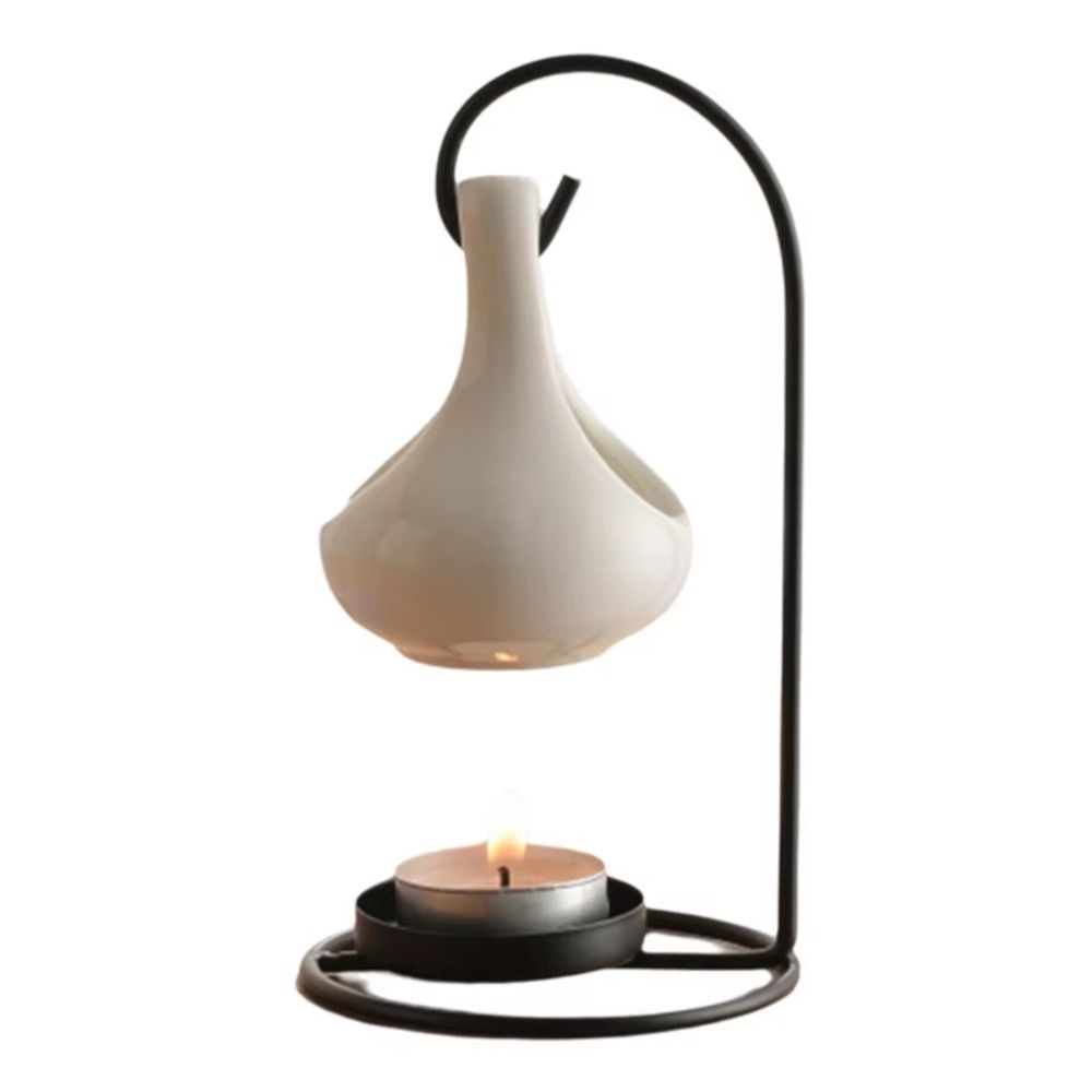Portable Hanging Scented Oil Lamp Burner Black Ceramic Candle Holder Candle Burner Bedroom Fragrance Item Home Decor