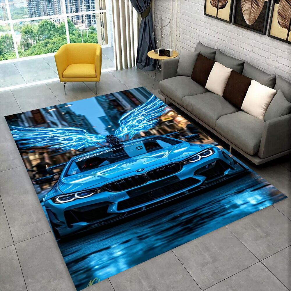 3D E36 Racing Car Motorcycle Rug Carpet for Living Room Bedroom Decor,kids Play Non-slip Decoration for Sofa Doormat Gift