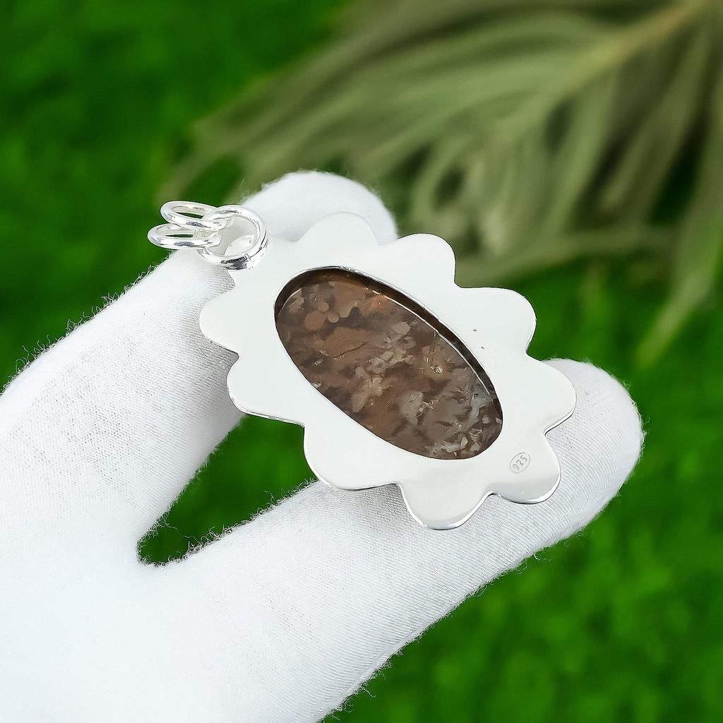 Gila Monster Stein 925 Sterlingsilber Verlobung Artisan Lünette Anhänger Schmuck