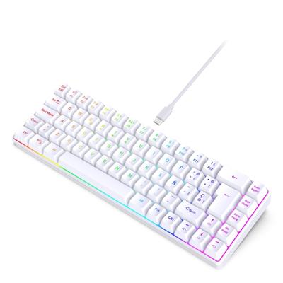 Gaming Mechanical Keyboard Spanish 68 Key Corded Office Keyboard B Backlits Gaming Keyboard for Computer Laptops