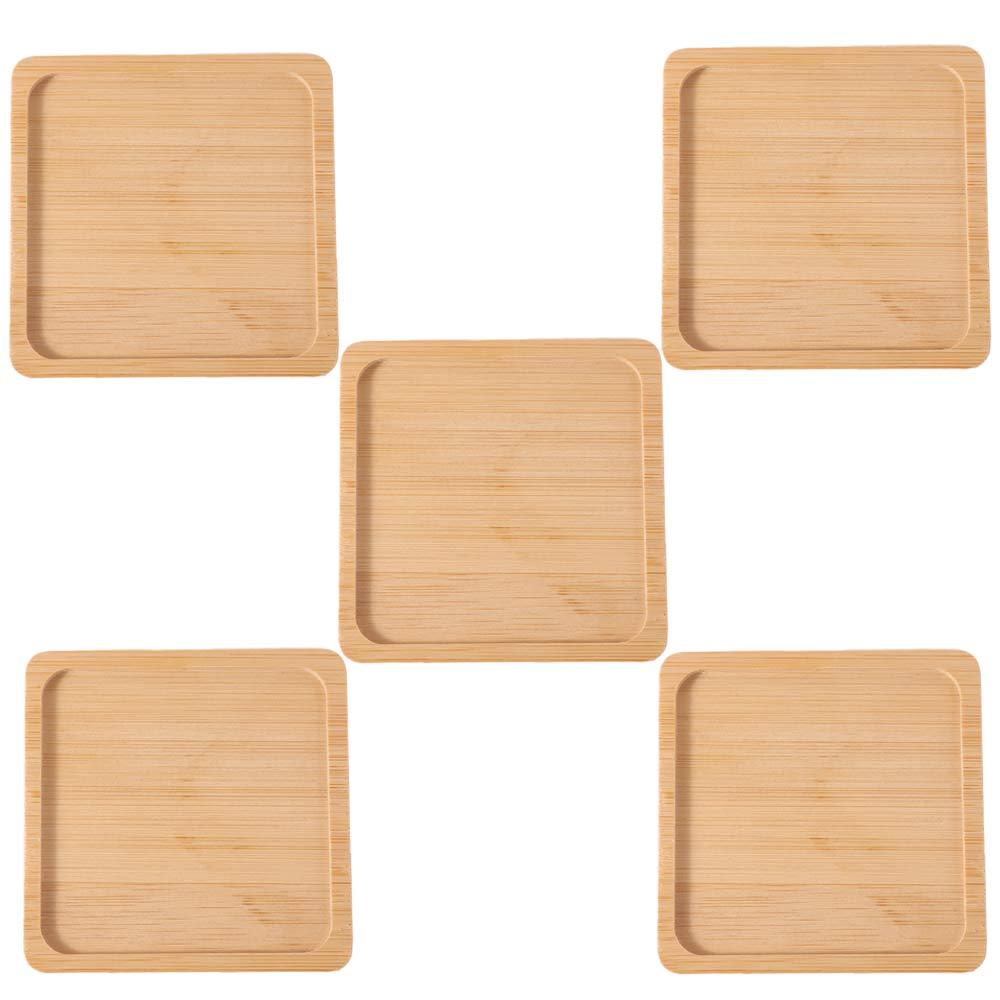 5pcs Crafts Heat-resistant Bamboo Coasters Creative Durable Insulated Placemat Natural Tea Cup Mats Dish