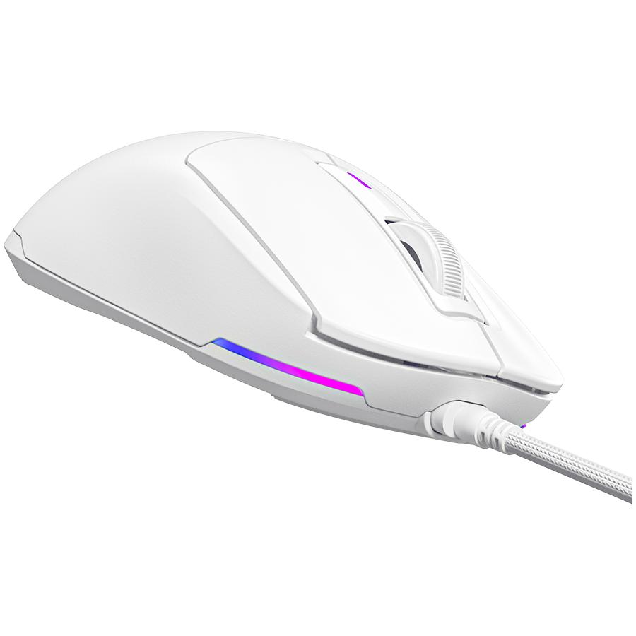 LORGAR MSA10 Gaming Mouse, Wired Ultralight, White