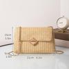 2024 Summer Trend Women's Straw Crossbody Handbag with Diamond Lock and Chain