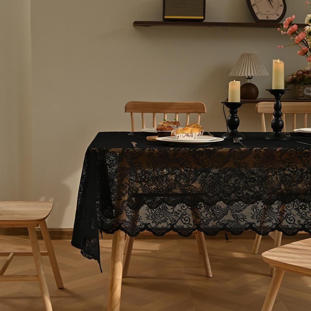 Rustic Style Florals Embroidery Lace Table Cover Rectangular Universal French Tablecloth Decorative Table Linens Afternoon Tea