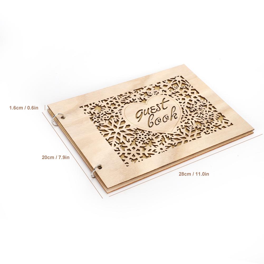 Innovatives hölzernes Hochzeitsgästebuchalbum zum Basteln für Hochzeitsverlobungsdekoration Typ 2