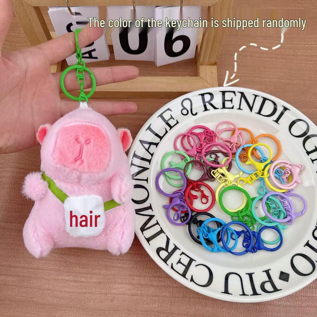 Capybara Plush Keychain Pendant - Cute Cartoon Bag Charm for Couples