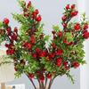 Plastic Artificial Pomegranate Branches 24 Fruit Fake Plants  Wedding Party Decor