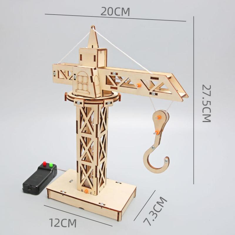 Science And Technology Small Production Tower Crane Remote Control Lifting DIY Manual Stem Education Science Experiment Teaching Materials