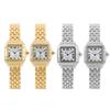Μοντέρνο γυναικείο ρολόι Quartz Square Diamond με ατσάλι