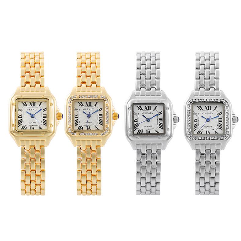 

Trendy Women s Quartz Square Diamond Watch with Steel Band