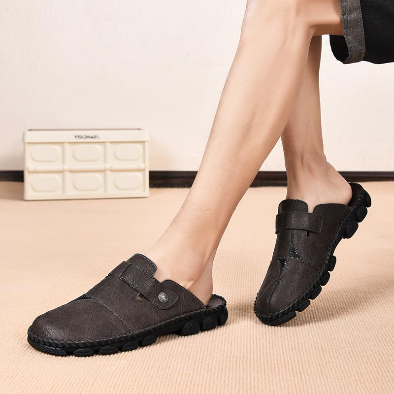 Summer Men's Leather Sandals Slippers Beach Sandals Outdoor Rubber Flip Flops Men Water Trekking Sandals