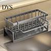 Compact Kitchen Storage Rack Sink Caddy Sponge Holder with Draining Tray Strong Load-Bearing Space-saving Solution Corrosion-Resistant Hollow