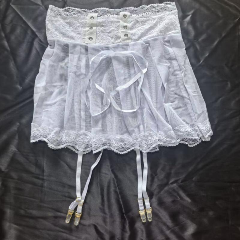 Sexy Lace Bandage Garter Suspender Belt Women Plus Size Mesh Transparent Lingerie Collocation Hose Garter For Stockings