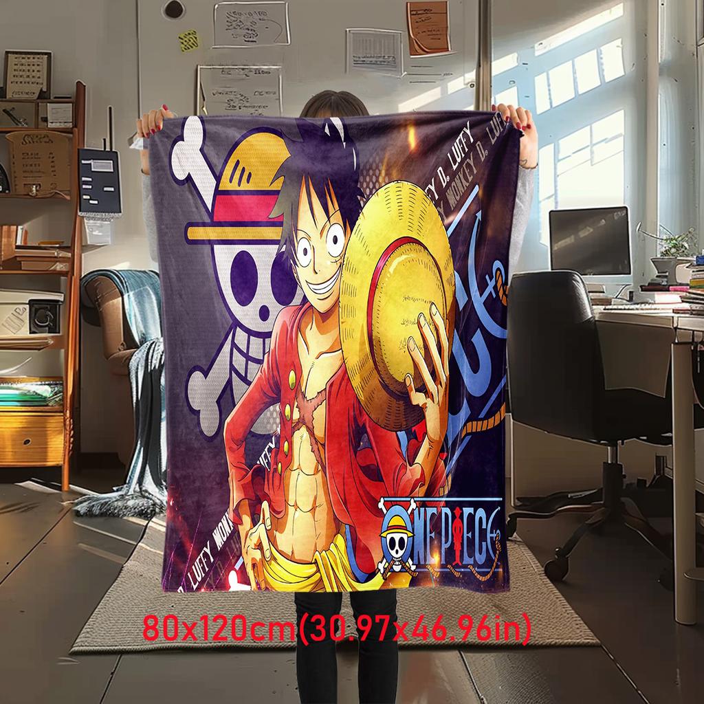 Starring the classic Japanese cartoon ONE PIECE Monkey D. Luffy blanket soft home furnishing nap decoration four seasons warm Sherpa blanket U10