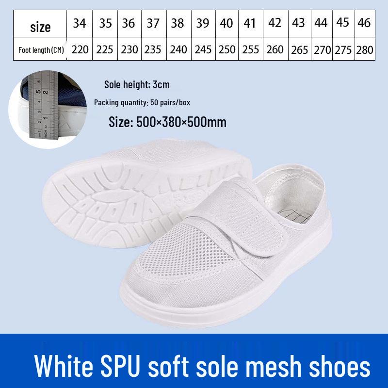 Prodyšné PVC Antistatické Boty na suchý zip ze síťoviny s protiskluzovou měkkou podrážkou