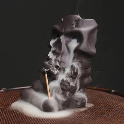 1ks Keramický vodopádový hořák na vonné tyčinky, Halloweenský hořák na zpětný tok, Halloweenská domácí dekorace, Kreativní domácí aromaterapeutické dárky