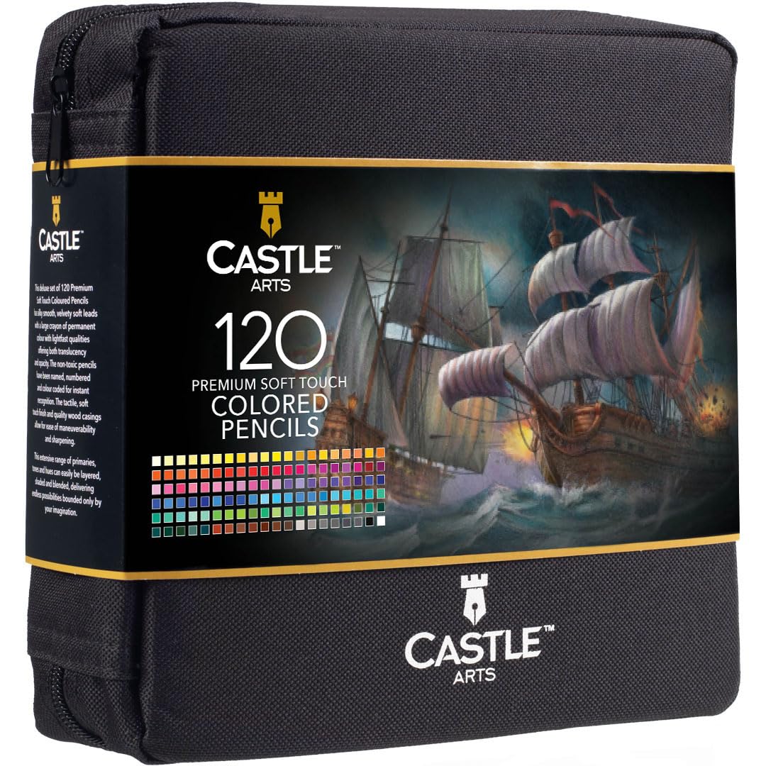 

The Castle Art Supplies 120 Colored Pencil Set is perfect for all It features smooth color cores and colored convenient blending and and a durable