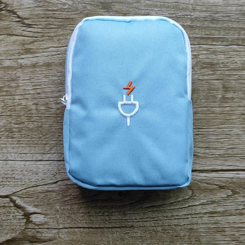 

Travel Gadget Organizer Bag Portable Charger Data Cable Headset Digital Storage синий