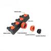 4-Way Water Splitters 1" to 3/4" to 1/2" with Valve 1 Inlet 4 Outlets Hose Connector for Garden Irrigation