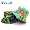 Bocca Hawaii Style Bucket Hat Letter Embroidery FisherUnisex Hats Leaf Pattern Panama Cap Caps For Unisex Women Beach Travel Outdoor