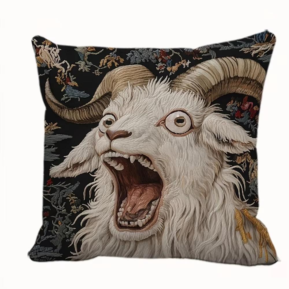 Exquisite Goat Printed Cushion Pillow CaseCovers Fantasy Inspired Sofa Home Room Decor