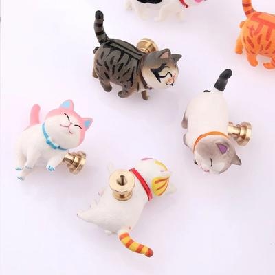 New Resin Cartoon Cat Shape Drawer Knobs Cupboard Children's Room Knob Single Hole Hanging Hooks