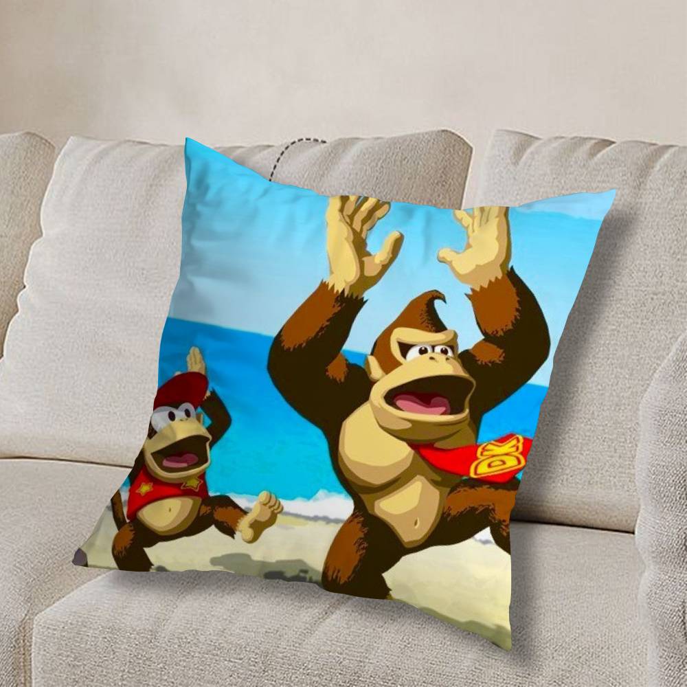 game D-Donkey Kong Bananza Burly Pillow Case Sofa Living Room Bedroom Headboard Backrest Cushion Square Cushion Nap Time 30cmx30cm