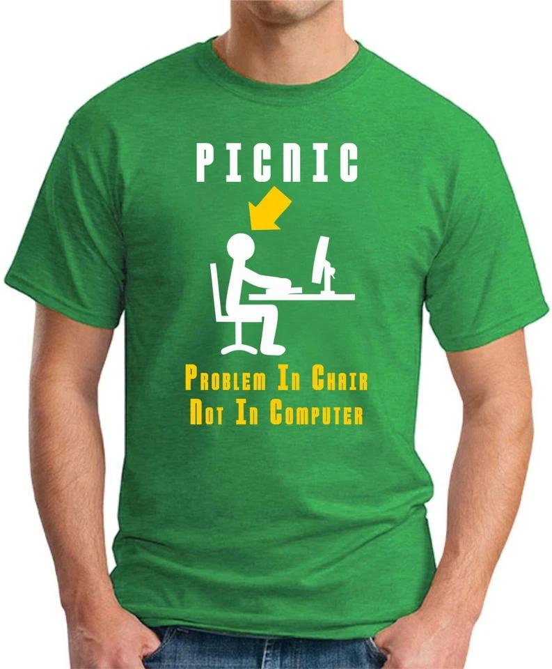 PROBLEM IN CHAIR NOT IN COMPUTER T-SHIRT Funny Slogan Novelty IT HelpDesk Top 2 4XL