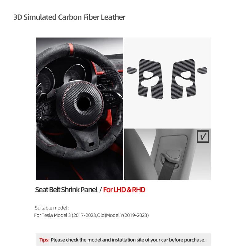 

Betterhumz For Tesla Model 3 M3 Highland 2024 Model Y - Car Seat Belt Panel Trim Sticker Made of Alcantara Accessories Leather Gen 2.0