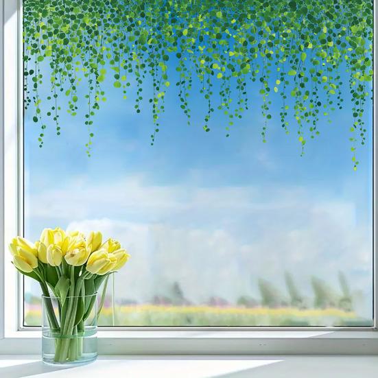 Spring Summer Flower Butterfly Window Cling Colorful Floral Window Sticker Removable Double-Sided Static Decals for Home Office Classroom Decor