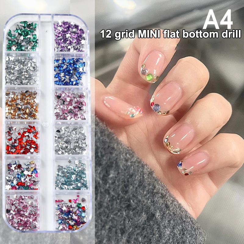 Rhinestone Colored Mini Flat Bottomed Rhinestone Pearl Nail Art Nail Charm Decoration Accessories Nail Art Nail Art Enthusiasts