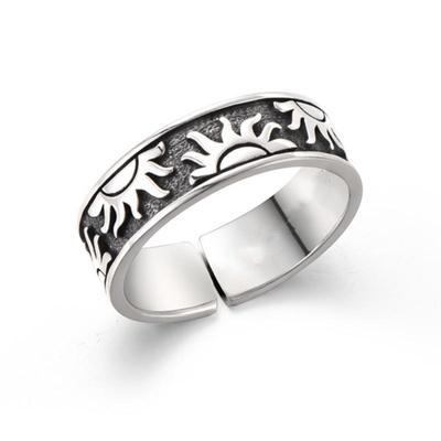 Retro Silver Openable Men's Ring with Unique Design and Versatile Style