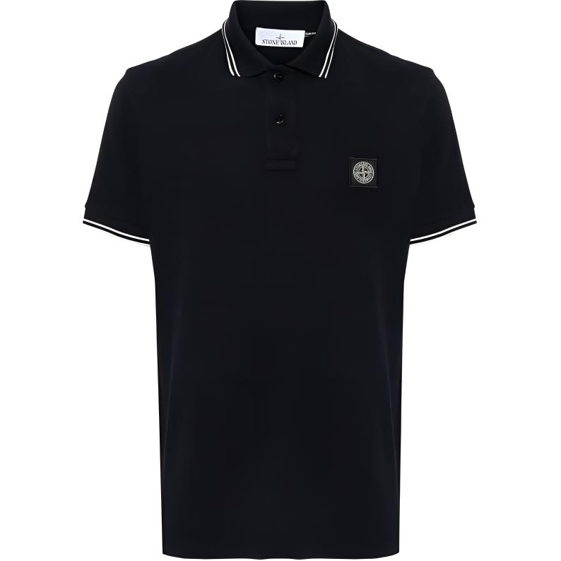 

STONE ISLAND Мужская футболка-поло с логотипом в полоску и цветовыми блоками, черная 81152SC18-A0020 XL