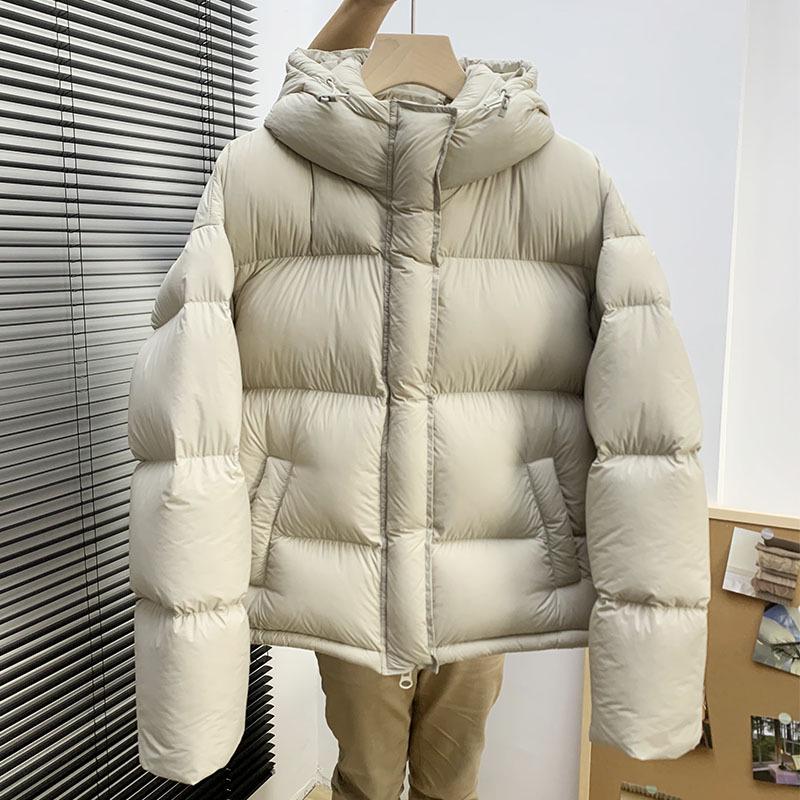 95% White Duck Down Women's Short Winter Hooded Jacket 2025 - Light Luxury Petite Puff Coat