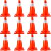 12Pack 18\" Traffic Cones, Safety Road Parking Cones PVC Base, Orange Traffic Cone with Reflective Collars, Hazard Construction Cones for Home Traffic
