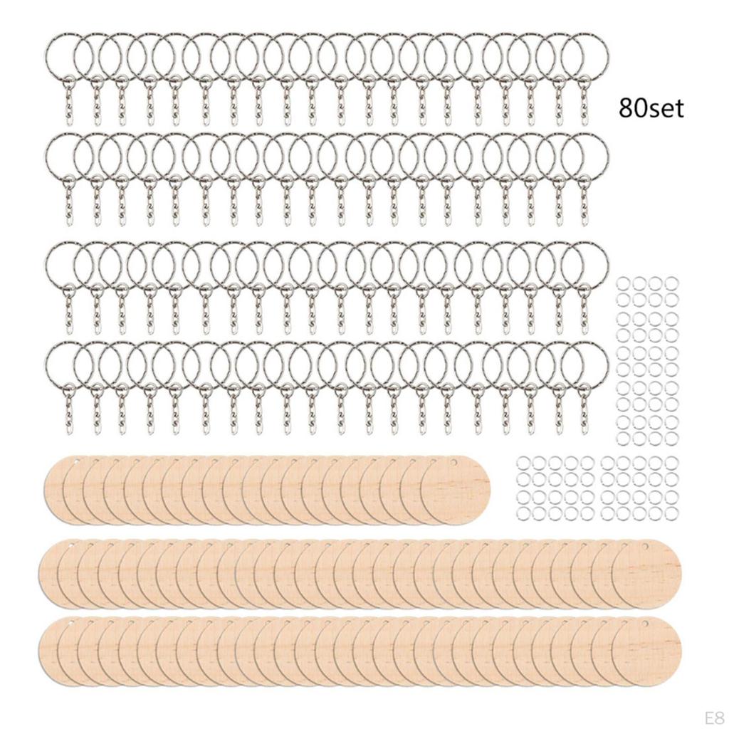 Chains Round Unfinished Wood Pendant for DIY Projects and Crafts Kids Adult
