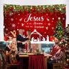 MEHOFOND Jesus is The Reason for The Season Backdrop Banner, Nativity Xmas Tree Snowflake Christmas Party Decorations, W