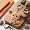 Acrylic Cat Keychain Cute Cartoon Kitten Hanging Ornaments Fashion Cat Pendant  Daily Carry