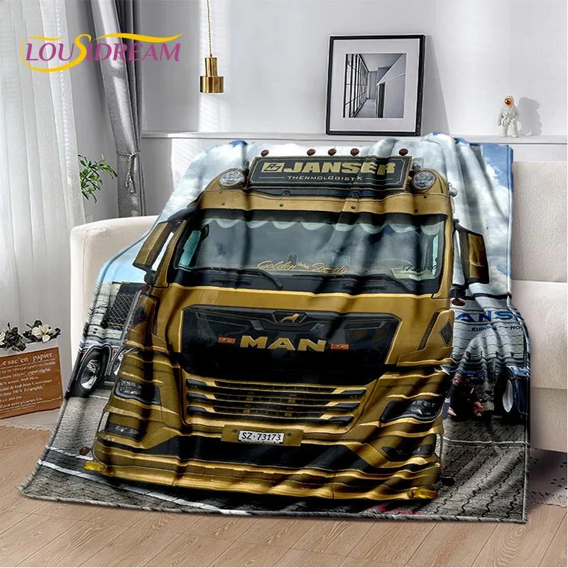 MAN Truck Lorry 3D Printing Soft Flannel Blankets,Throw Blanket Comfortable Blanket for Picnic Beds Sofa Home Bedroom Gifts Kids