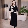 Elegant Snowflake Velvet Patchwork Dress: 2025 Autumn/Winter Age-Reducing Formal Style