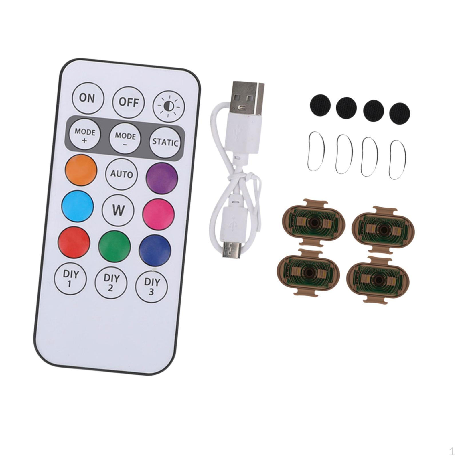 

4Pcs LED Aircraft Strobe Lights Emergency Warning for Motorcycle чёрный