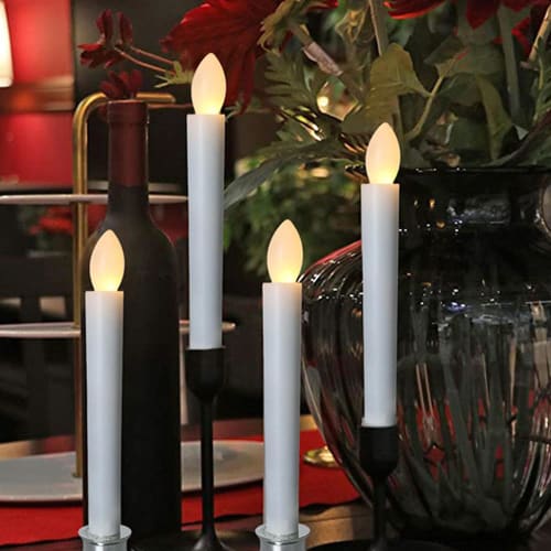 YANYULI LED Battery-Operated Candle Light, Set of 2, Flameless Candle Light for Shinto Shrines, Buddhist Altars, Memorial Services, Festivals, Equinox