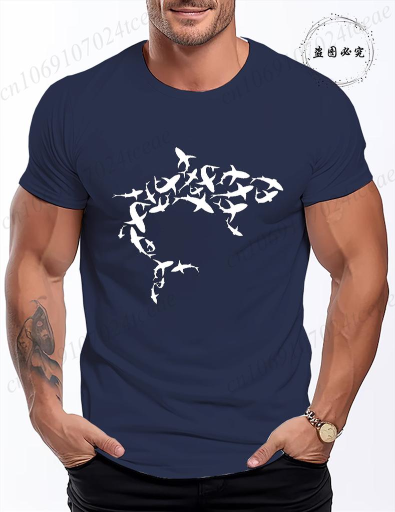 Men Womens Clothing Shark Print Tshirt Harajuku TShirt Streetwear Round Neck Top Short Sleeve Casual Summer Tee Shirt Clothes