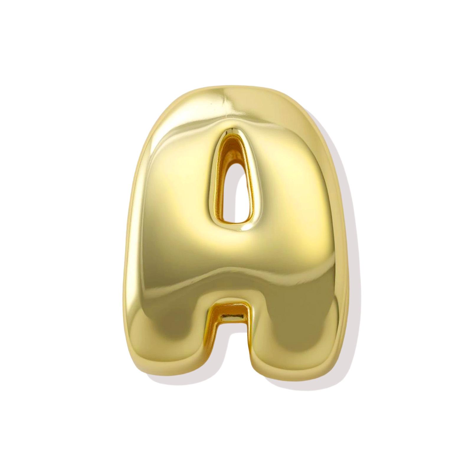 

1pcs for Necklace Copper Gold Plated Crystal Alphabet Jewelry Making Component Gold Color Polish 26 Letters Pendant