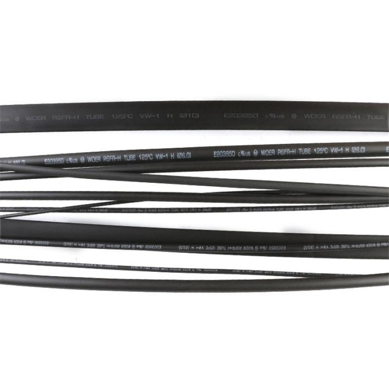 1/8" 3Mm Id Black Solid Polyolefin Thin Wall Cross-Linked Heat Shrink Tubing