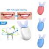 Escova de Dentes Elétrica Automática em Forma de U Com Clareamento Dental Inteligente por Luz Azul