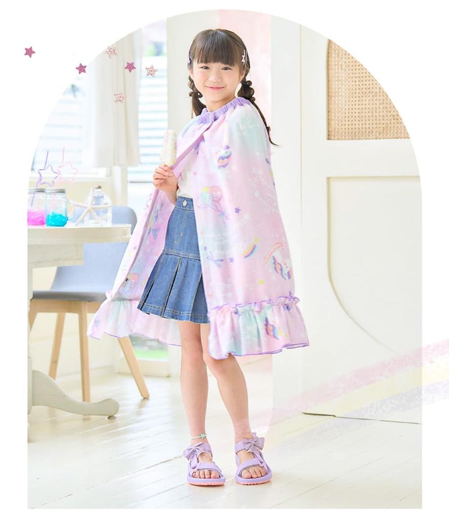 Arisana Wrap Towel for Wrapped Seashell Seashell 70cm Length [Arisana] Kids, Girls, Towel, Children, Pattern, Ruffled, One-Piece Style, Lavender,