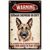 Funny German Shepherd Metal Wall Art Welcome Sign Home Decor
