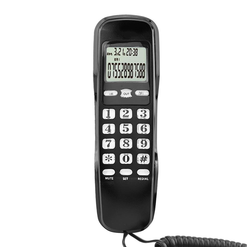 Mini Wall Telephone Home Office Hotel Incoming Caller ID LCD Display Landline Phone